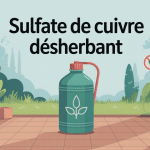 Illustration sulfate de cuivre desherbant risques environnement jardin
