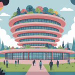 Illustration waldspirale immeuble coloré toit végétalisé