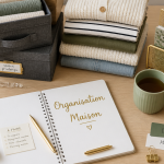 aide rangement maison vêtements boîtes carnet