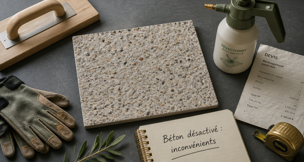 béton désactivé inconvénients échantillon et outils