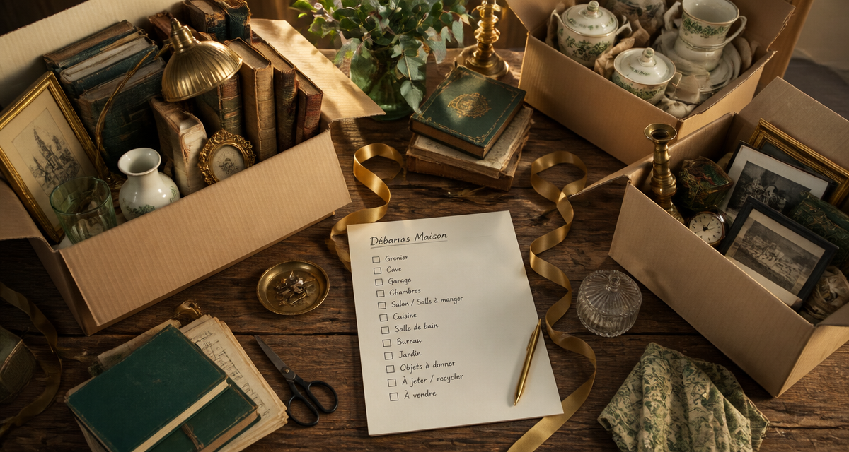 debarras maison cartons objets checklist