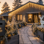 decoration noel exterieur jardin givre led