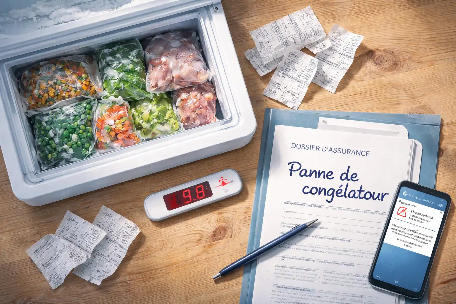 panne de courant congélateur assurance dossier tickets