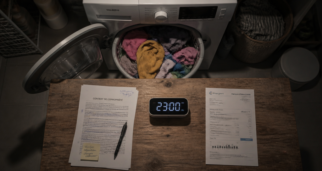 à quelle heure peut on faire tourner une machine à laver buanderie soirée