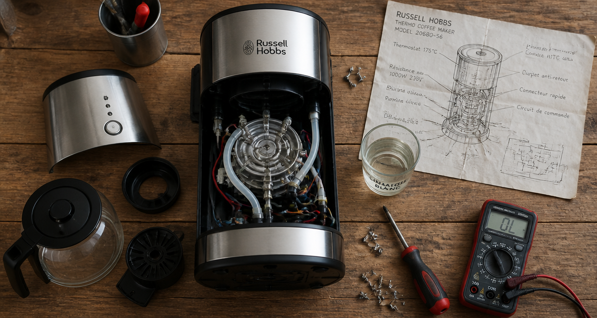 cafetière russell hobbs problème démontée sur établi