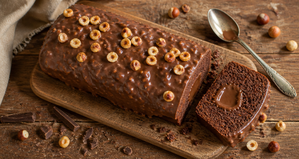 cake chocolat praline glaçage rocher noisettes