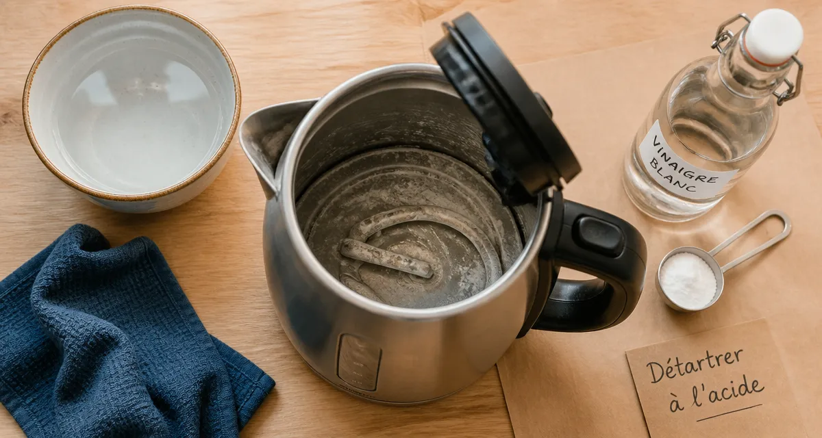 Comment nettoyer une bouilloire : vinaigre et bicarbonate contre le calcaire