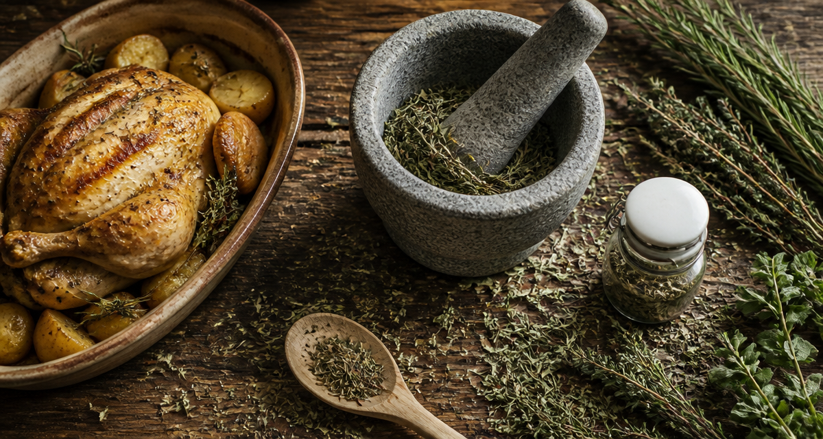 herbes de provence mortier poulet