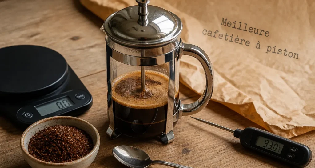 Meilleure cafetière à piston : infusion dans une cafetière à piston en verre