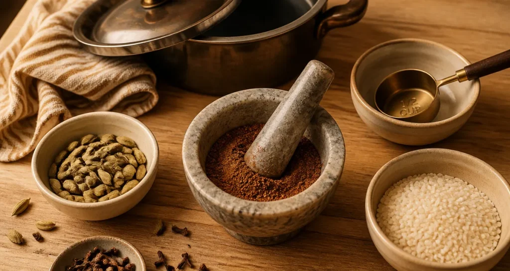 Par quoi remplacer la cardamome : mortier d’épices (cannelle, clou de girofle, gingembre)
