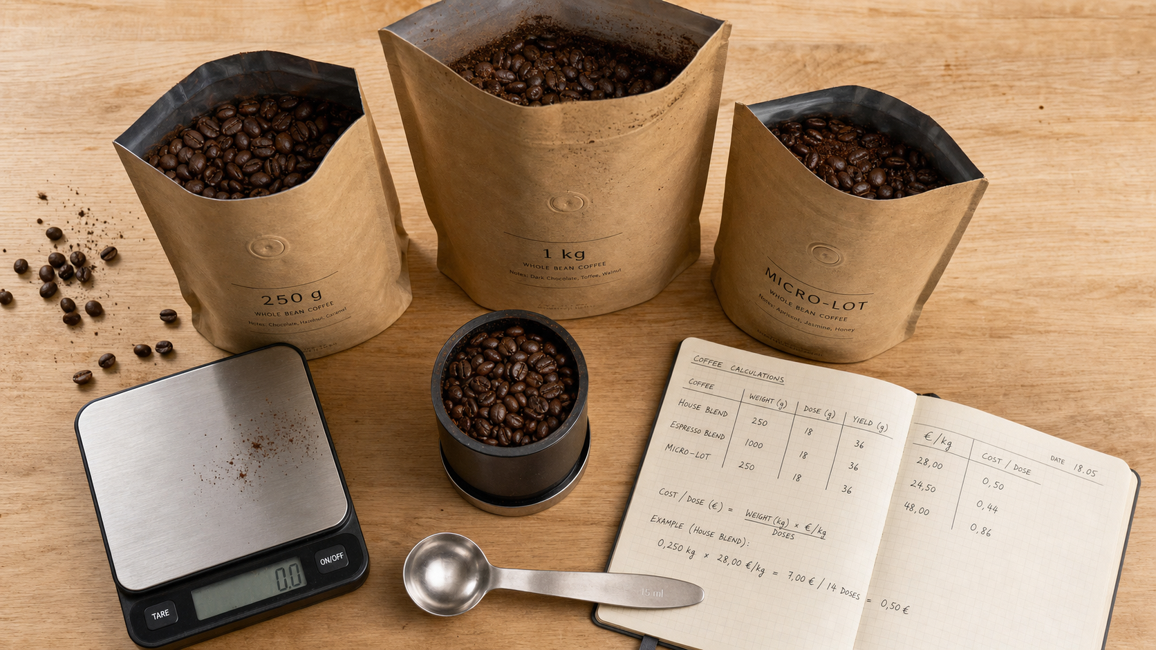 Prix café en grain : 15 à 40 €/kg