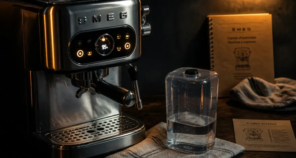 Problème cafetière Smeg : cafetière en panne, indicateurs lumineux