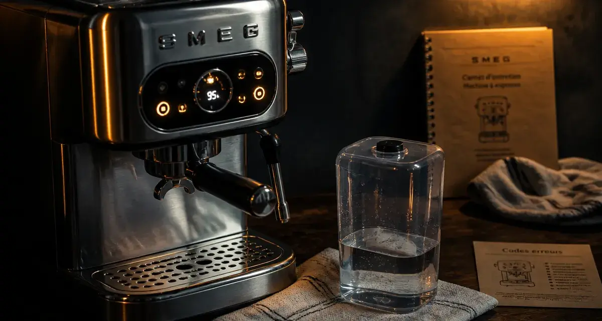 Problème cafetière Smeg : cafetière en panne, indicateurs lumineux