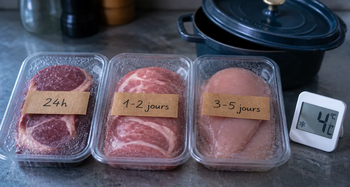 Viande décongelée : combien de temps au frigo, 4°C et délais