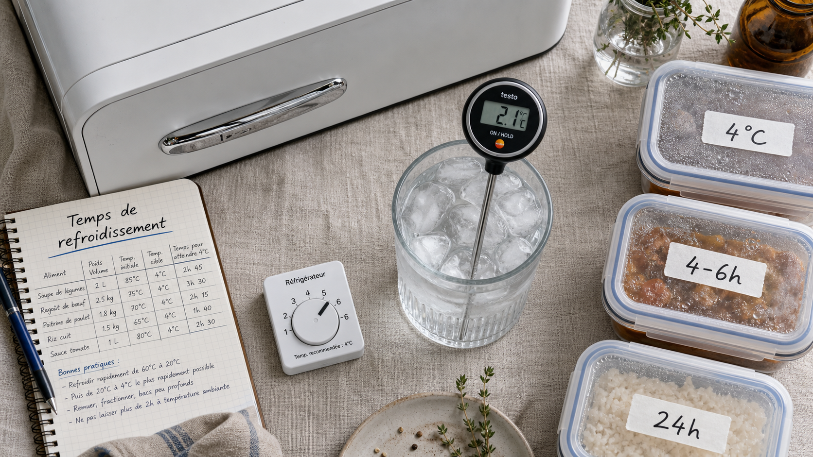 En combien de temps un frigo atteint sa température après transport ou neuf