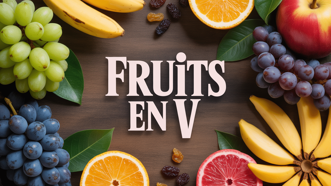 assortiment fruits tropicaux vanille raisin fruit en v