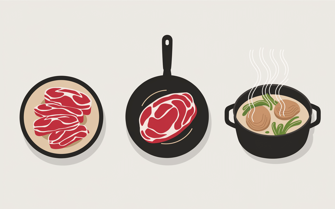 Etapes de preparation boeuf bourguignon recette de grand-mere illustration culinaire