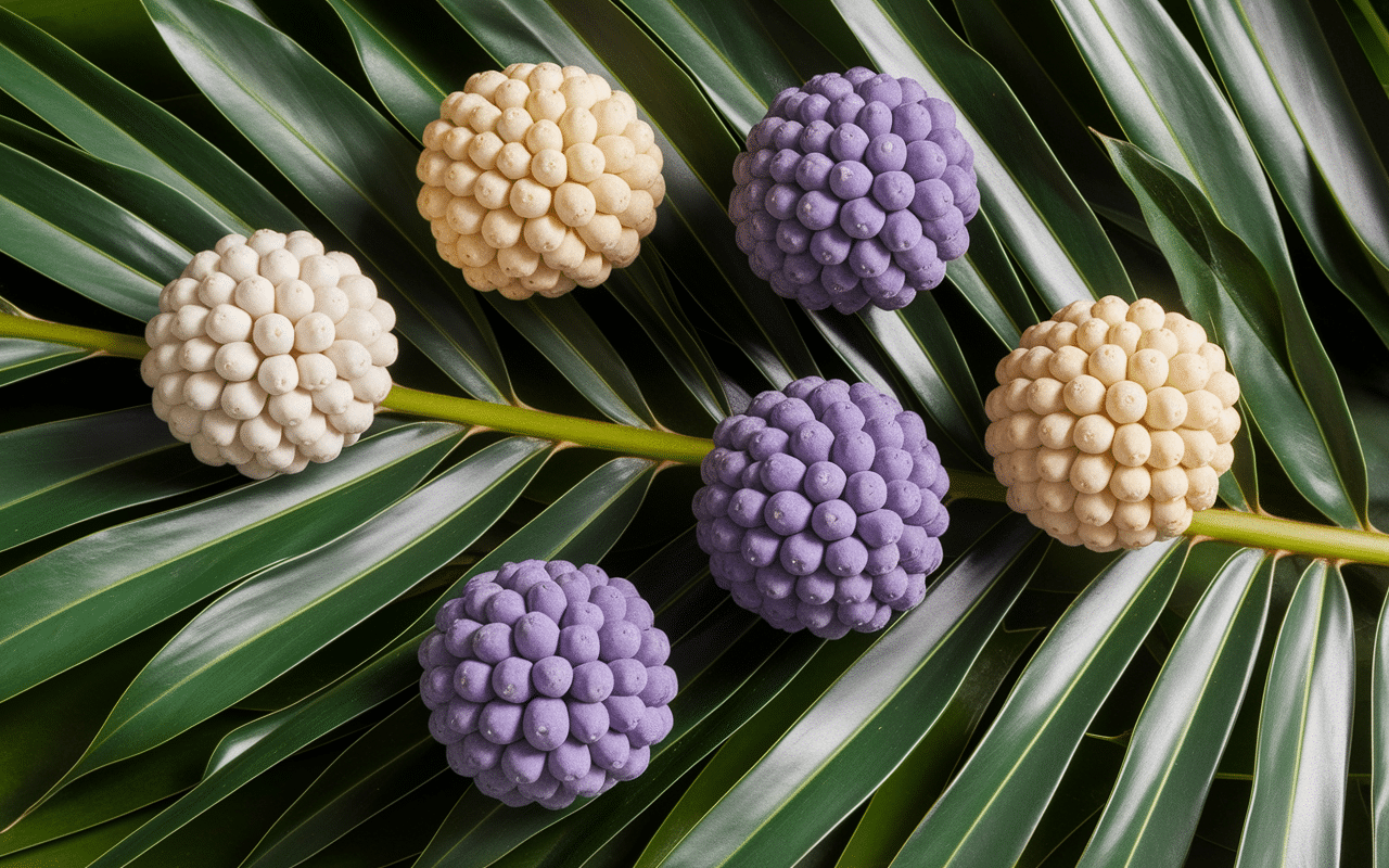 icaque fruit en i sur feuillage vert