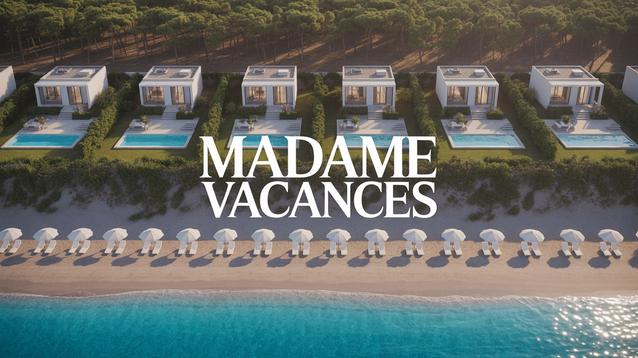 Vue aérienne villas modernes Madame Vacances près plage