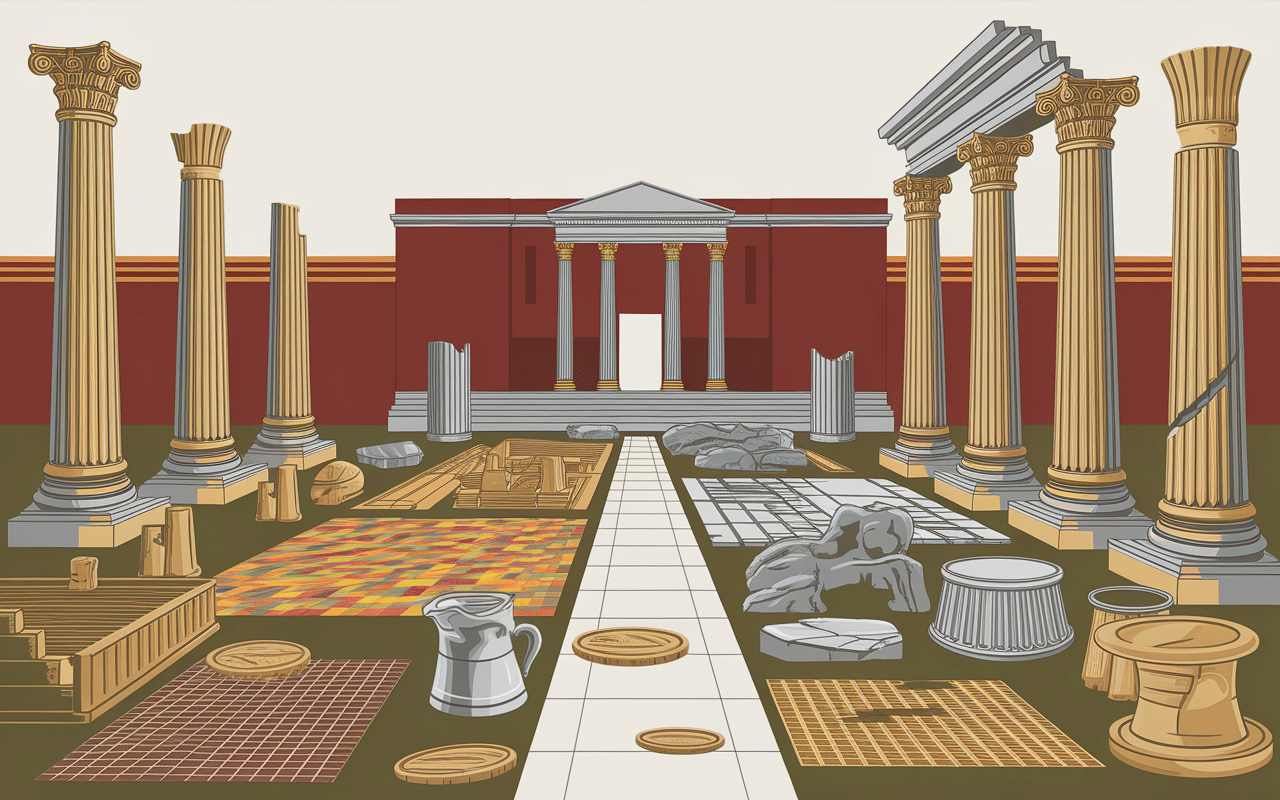 Ruines gallo-romaines et objets antiques a Eauze