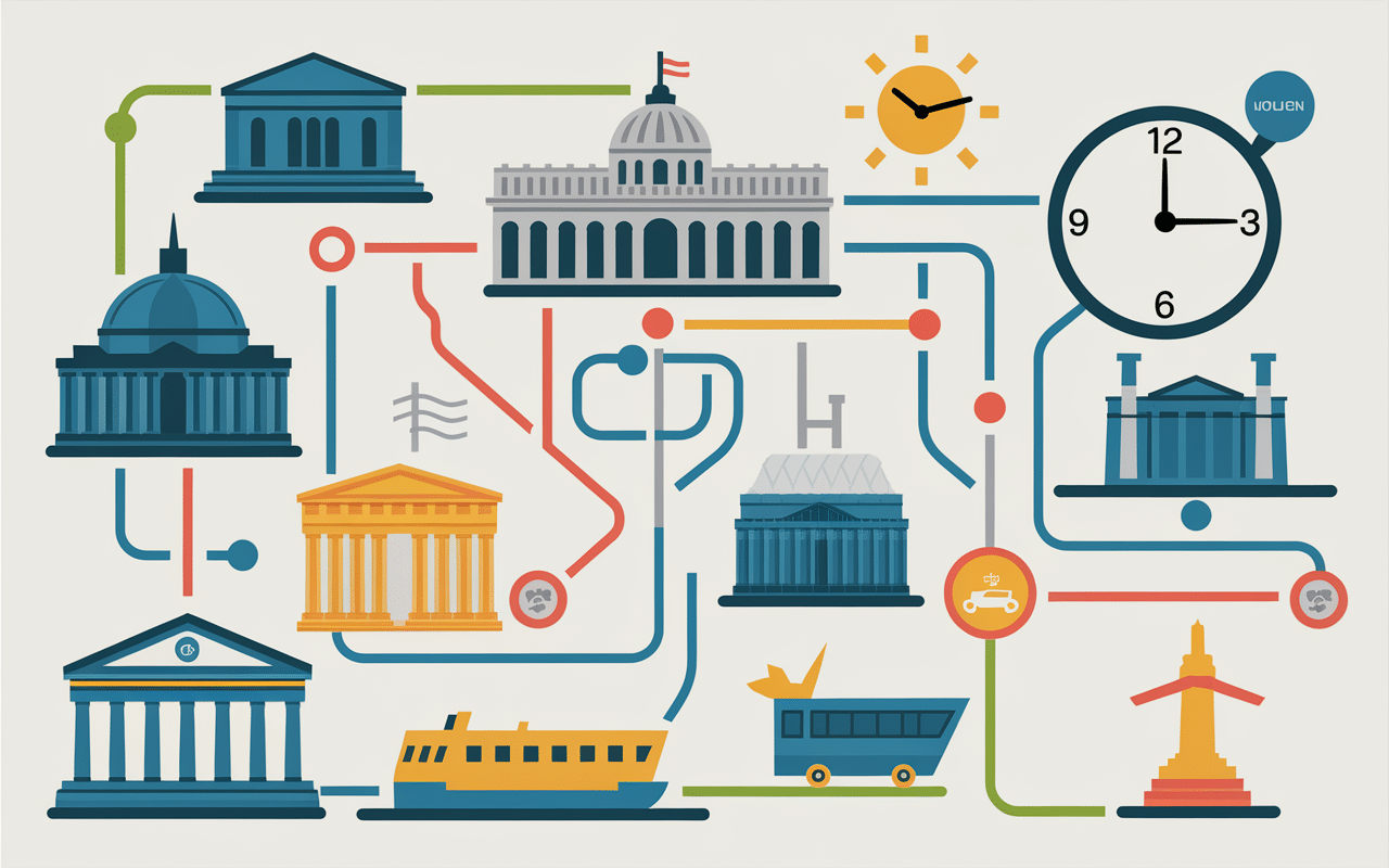 Visiter Turin en 1 jour carte monuments et transports