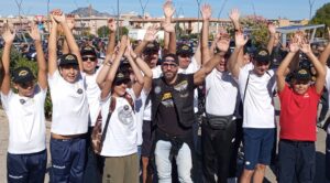 Un momento del raduno con i bikers della Fratellanza ed i ragazzi del Sottomarino..