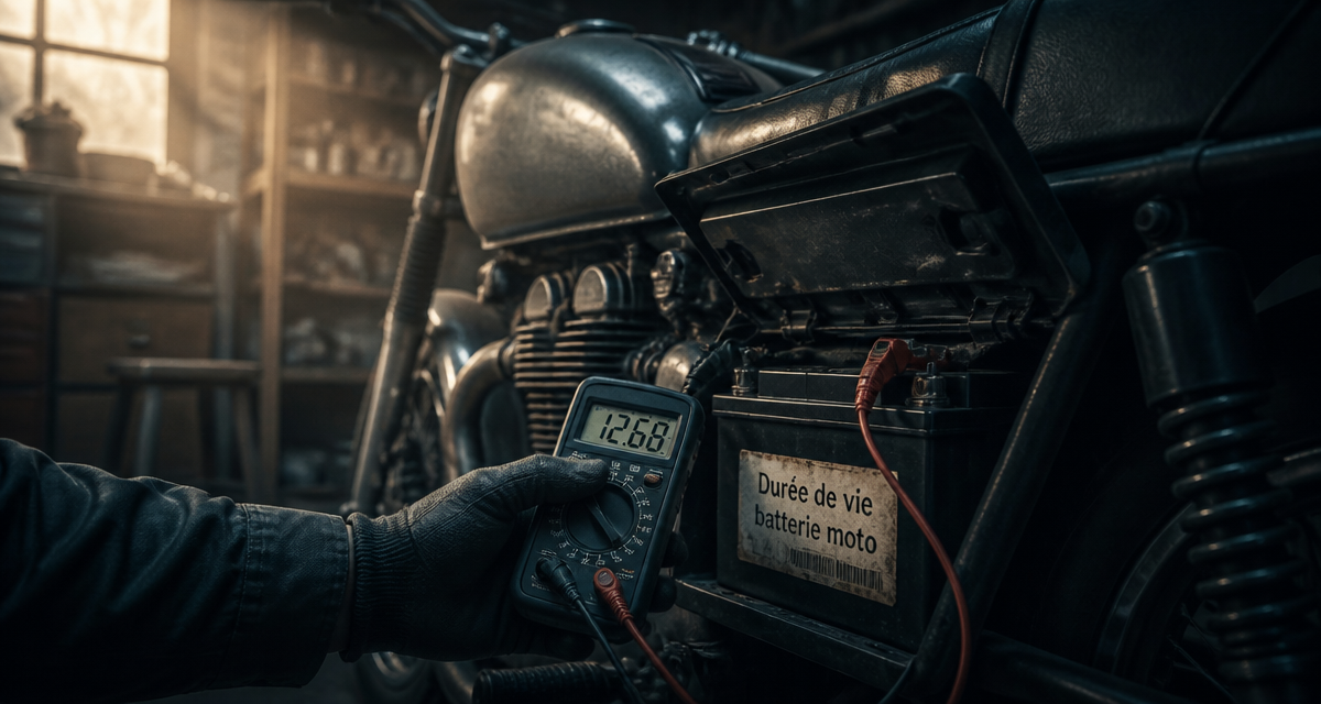 durée de vie batterie moto voltmètre garage