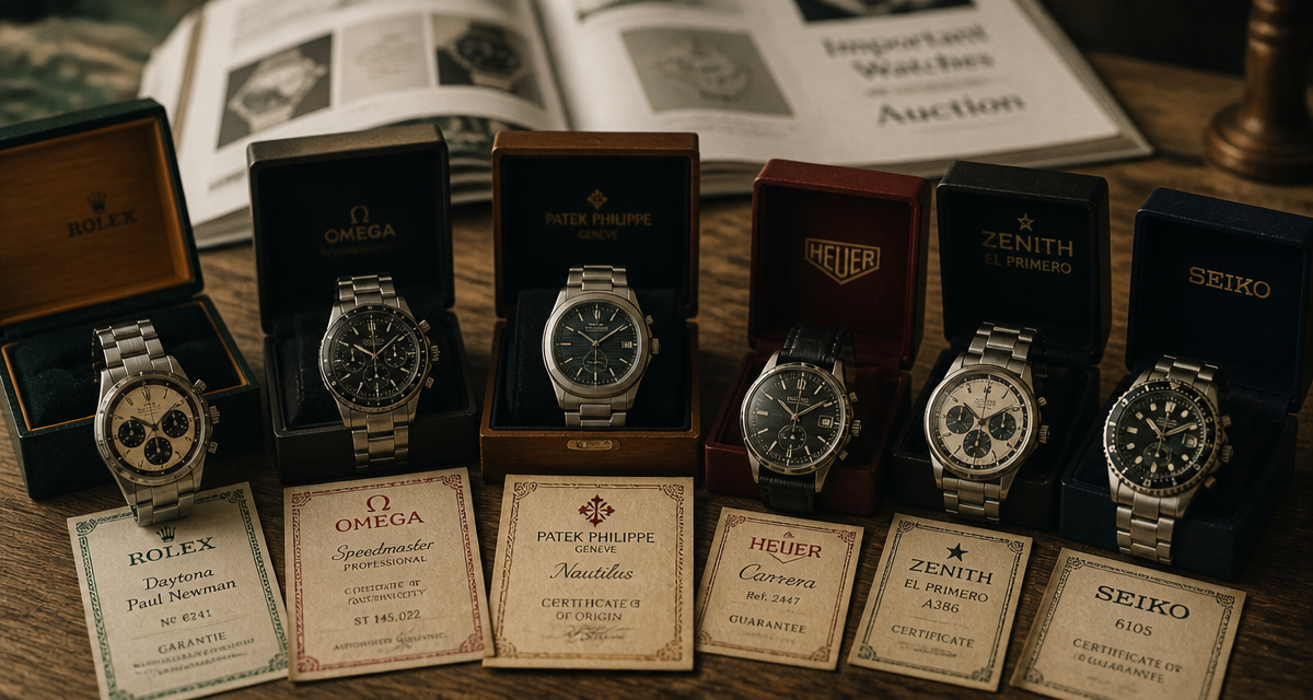 Les montres anciennes les plus recherchées sur table bois