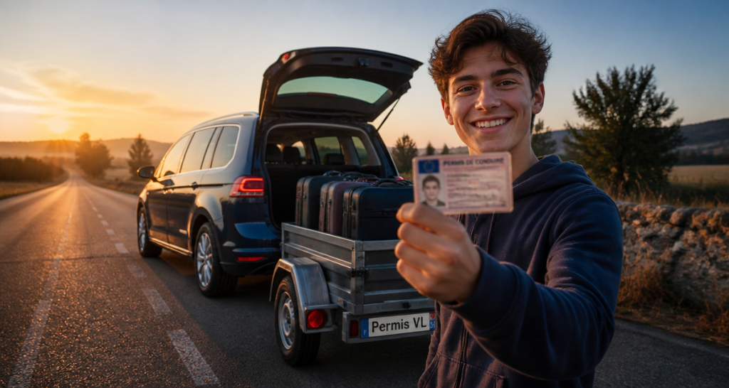 permis vl conducteur voiture remorque