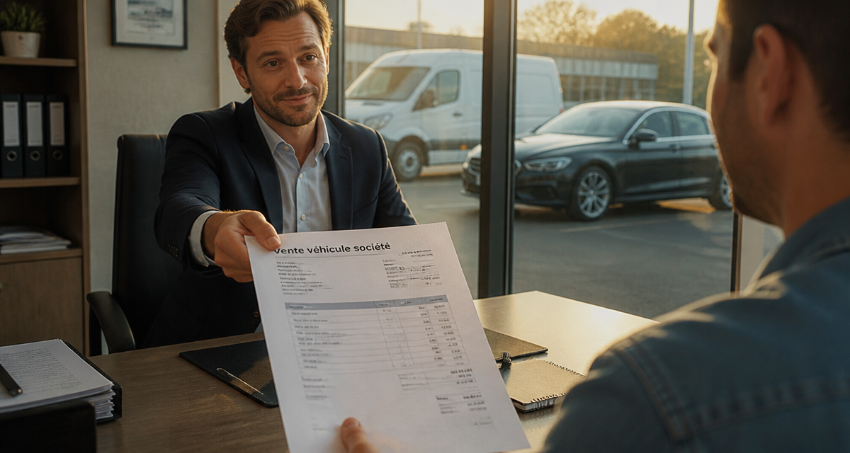 vente véhicule société à particulier tva facture