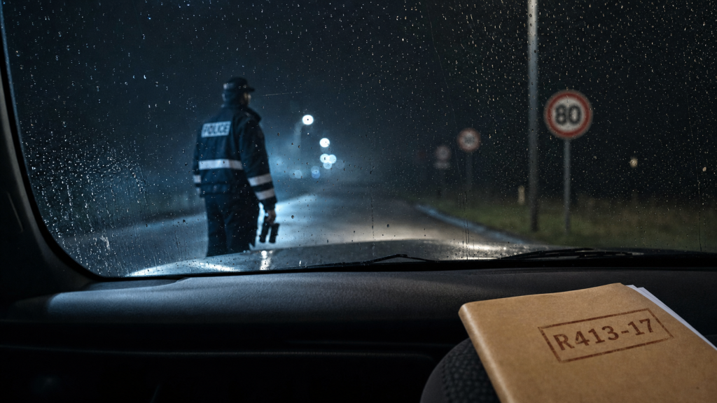 Vitesse excessive eu égard aux circonstances : 135€ sans radar, contrôle police routière