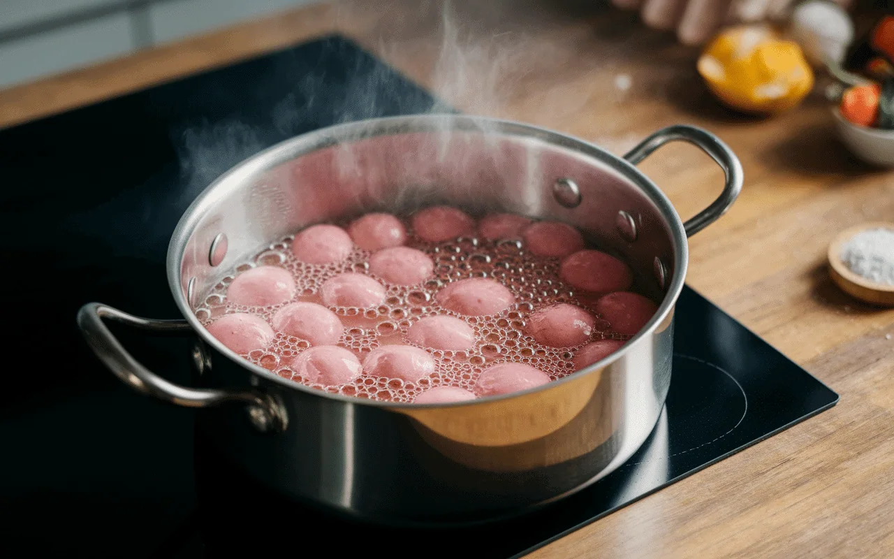 Cuisson saucisse de Francfort à 75°C dans casserole