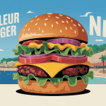 Illustration burger meilleur burger Nice vue Méditerranée