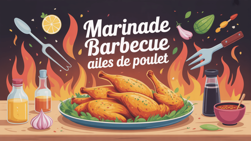 Ailes de poulet marinade barbecue caramélisées sur grill