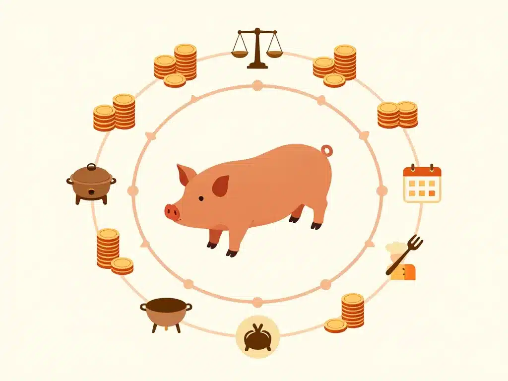 Diagramme cochon grillé à domicile prix