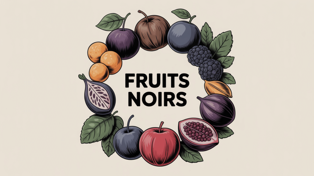illustration fruit noir comestibles et toxiques