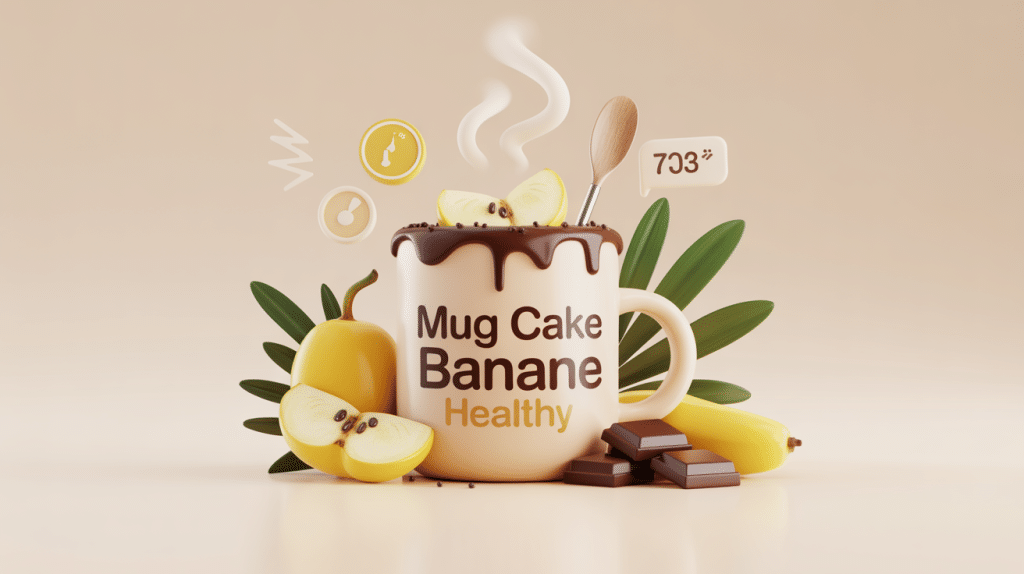 mug cake banane healthy rapide et équilibré dans un mug
