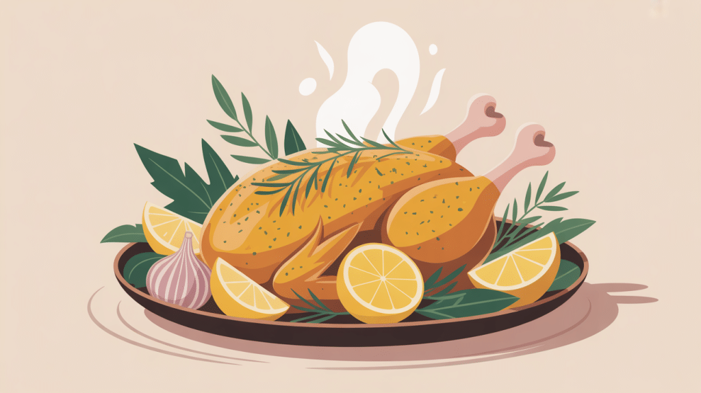 Poulet au thym et citron doré, recette facile