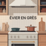 evier en gres stylise sur plan de travail moderne