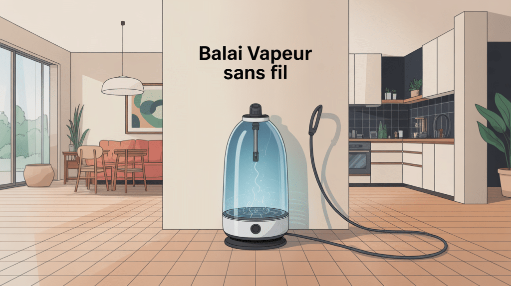 Meilleur balai vapeur sans fil dans un intérieur lumineux moderne