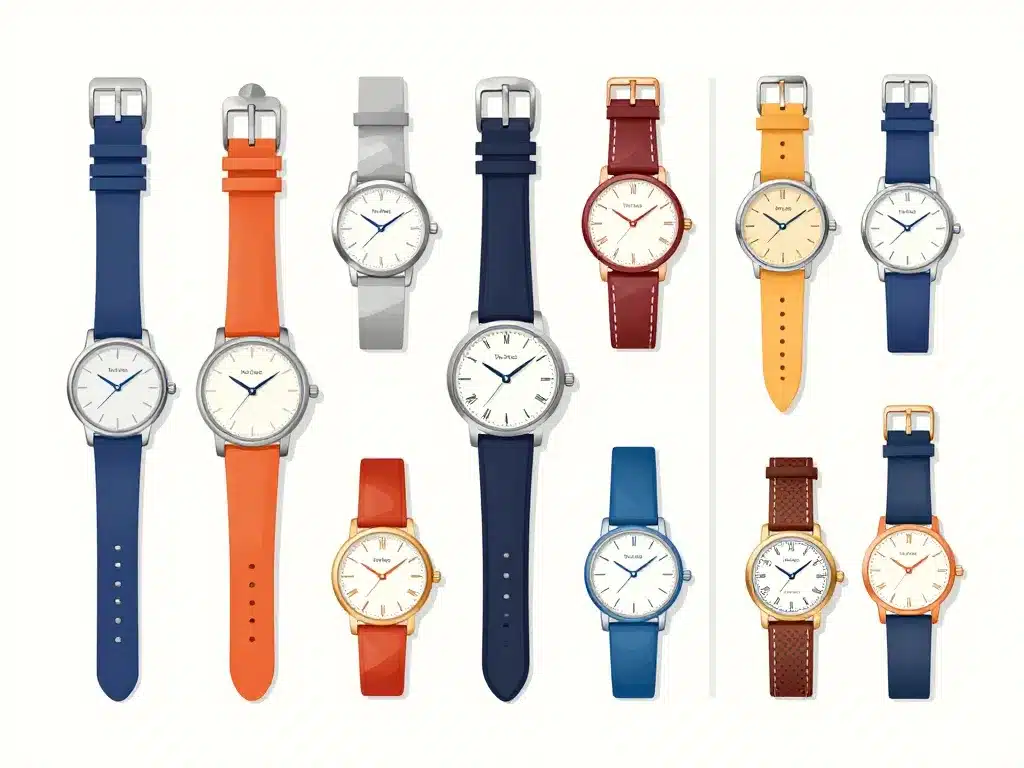 Scène produits tic tac montre diversité modèles