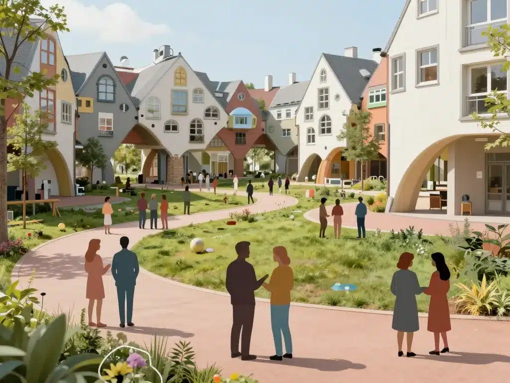 vie dans waldspirale espaces communs