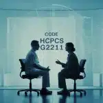 Illustration vectorielle code HCPCS G2211 consultation médicale stylisée