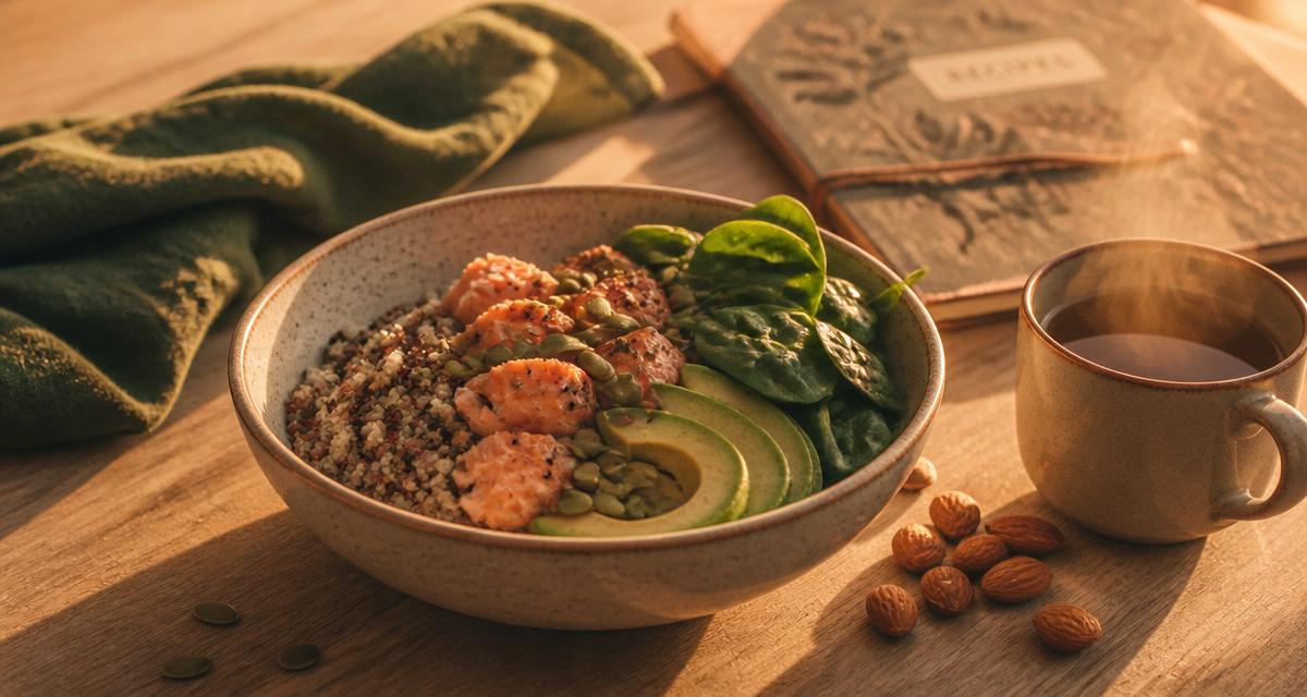 bol aliment pour perdre le ventre saumon quinoa avocat