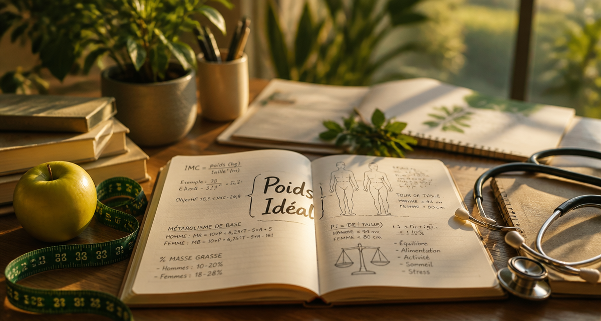 calcul le poids ideal carnet mètre ruban