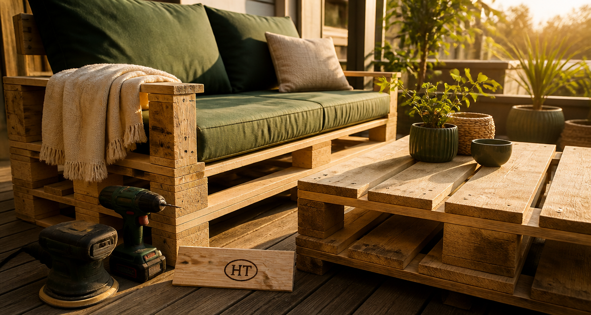 Fabriquer meuble palette canapé table basse poncées