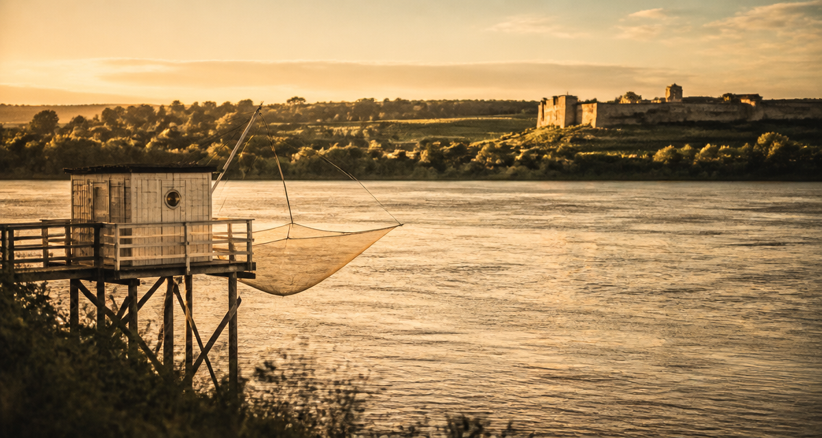 gironde fleuve estuaire carrelet vignobles