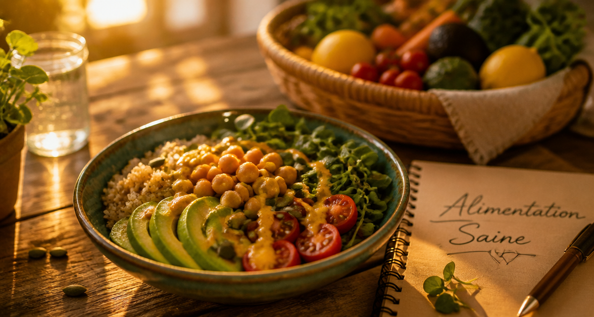 aliment bon pour la santé bol repas quinoa avocat