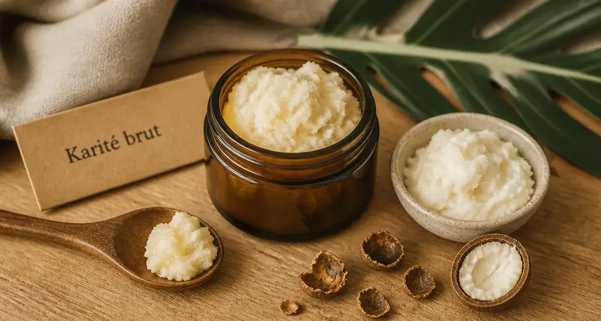 Beurre de karité utilisation : pot et cuillère, peau et cheveux
