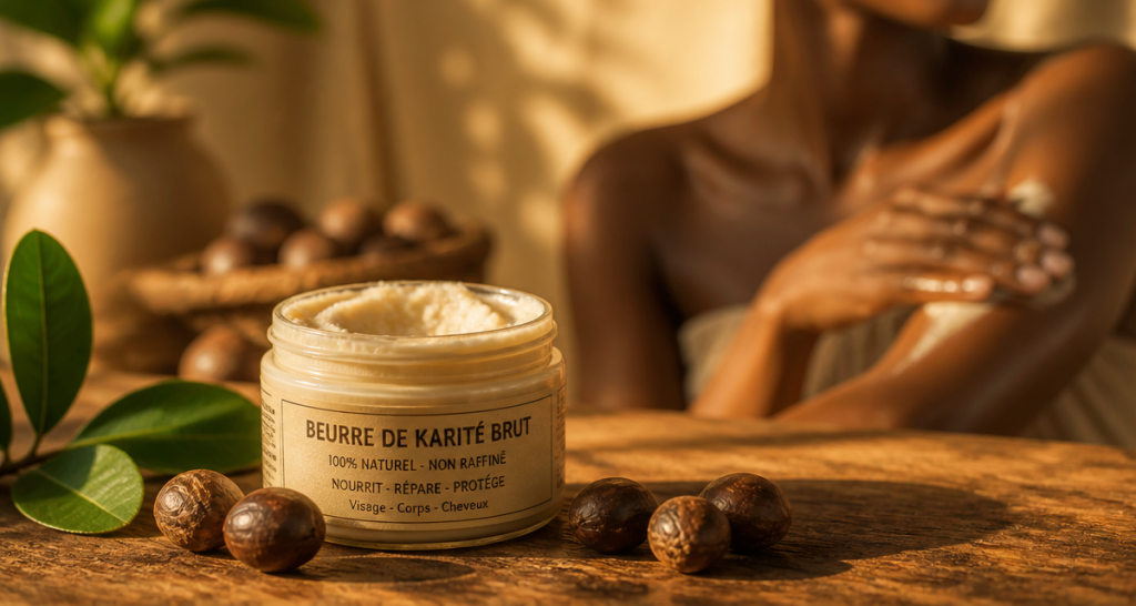 bienfaits beurre de karité pot texture peau nourrie